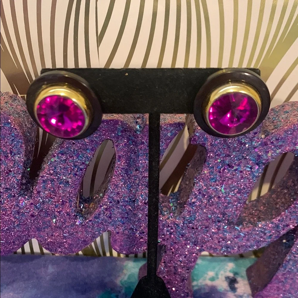 Vintage Purple Gem Stud Earrings
